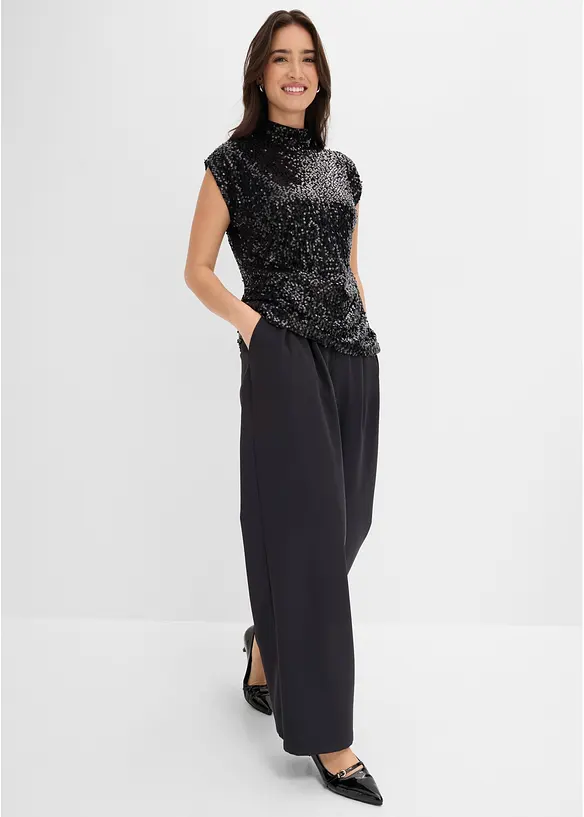 Top con paillettes, bonprix