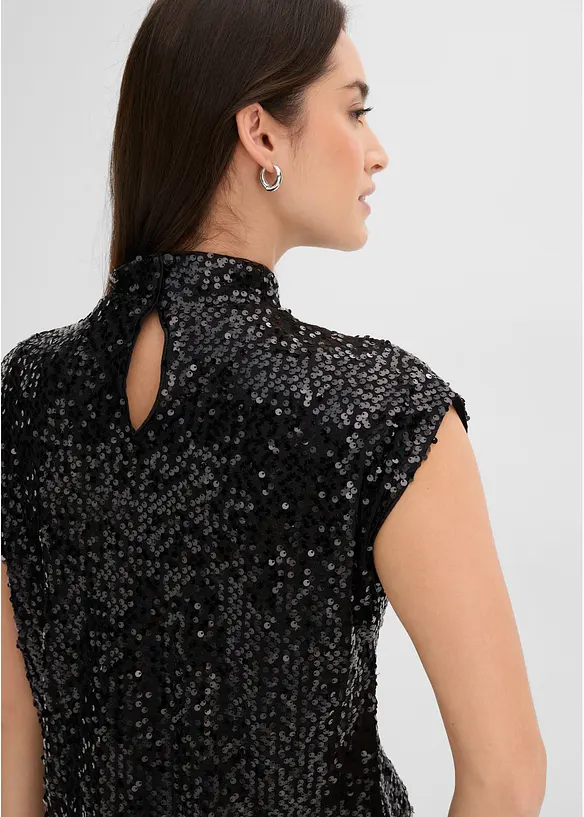 Top con paillettes, bonprix