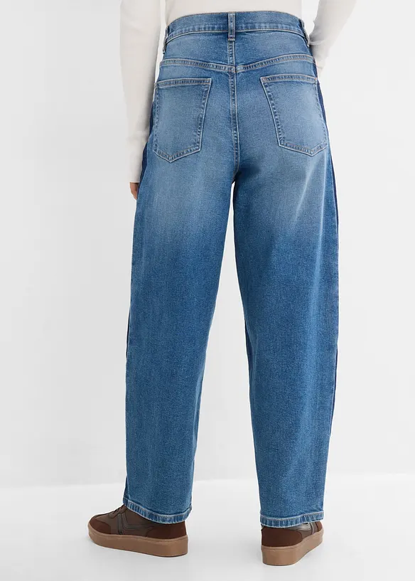 Jeans cropped a palloncino, vita alta, bonprix