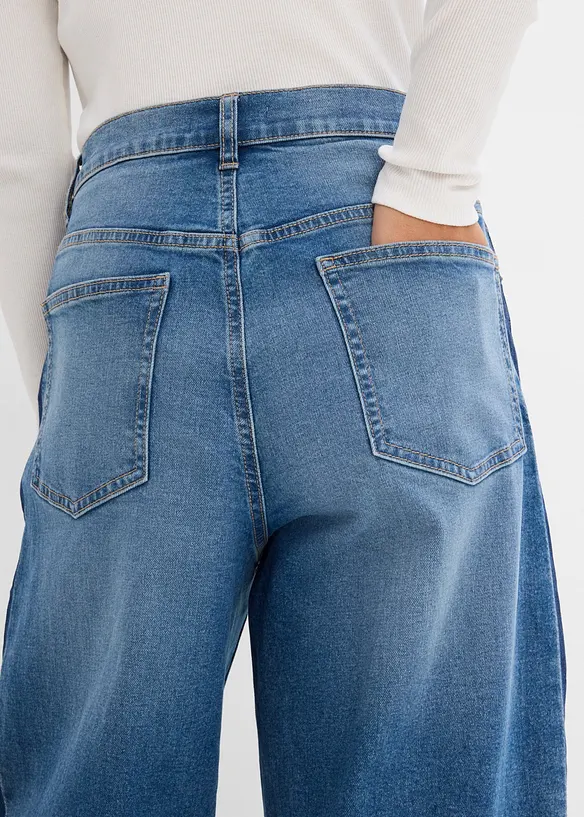 Jeans cropped a palloncino, vita alta, bonprix