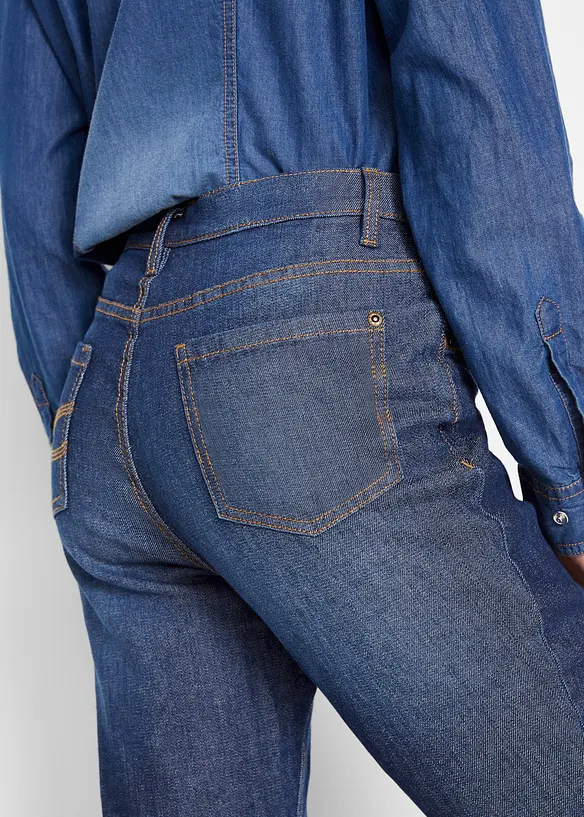 Jeans bootcut termici, vita alta, bonprix