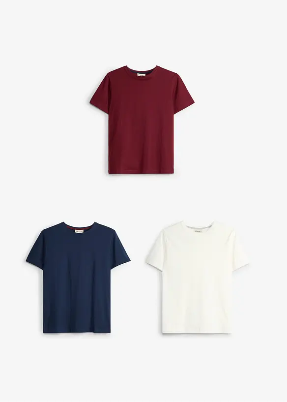 T-shirt in cotone biologico (pacco da 3), bonprix