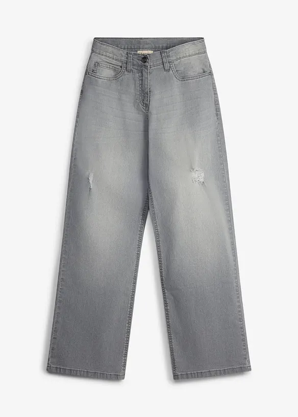 Jeans wide leg, vita media, bonprix