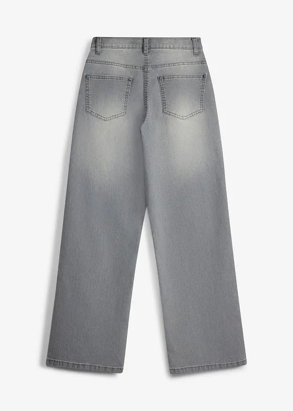 Jeans wide leg, vita media, bonprix