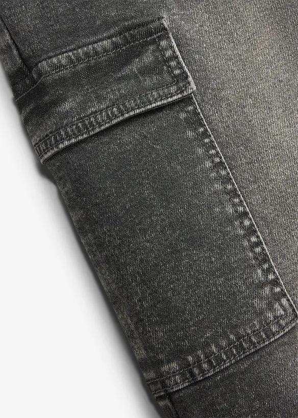 Jeans cargo larghi, vita media, bonprix