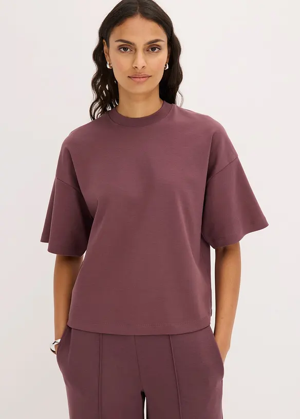 Maxi maglia corta in puro cotone biologico pesante, bonprix