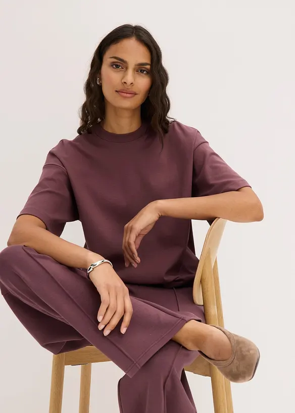 Maxi maglia corta in puro cotone biologico pesante, bonprix