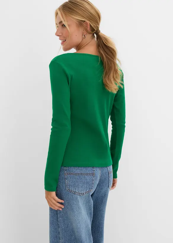 Maglia a costine corta con puro cotone biologico, bonprix