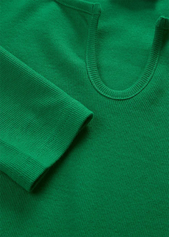 Maglia a costine corta con puro cotone biologico, bonprix