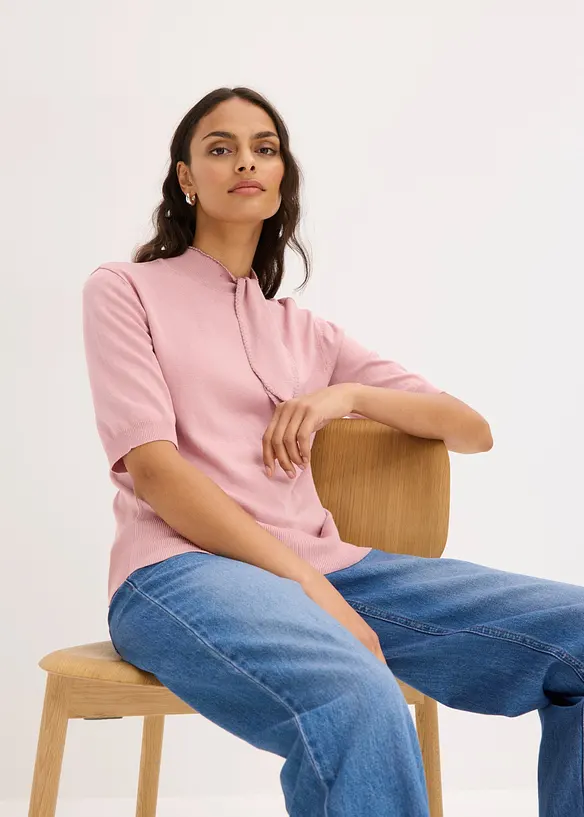 Maglione in filato fine di misto viscosa morbido, bonprix