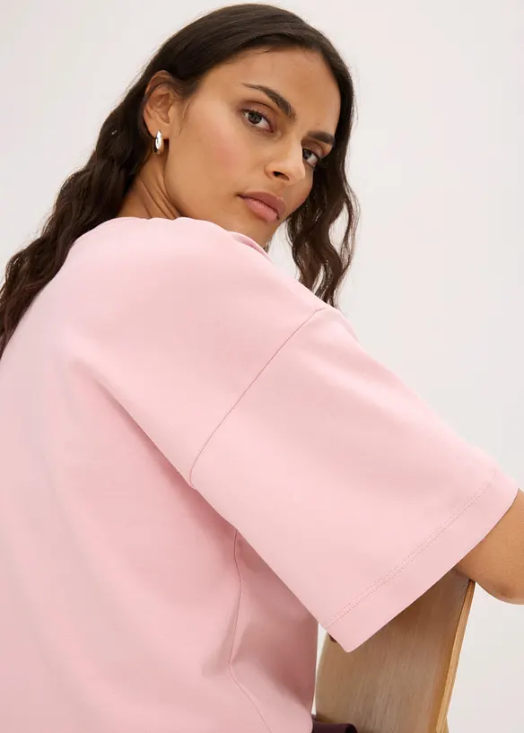 Maxi maglia corta in puro cotone biologico pesante, bonprix