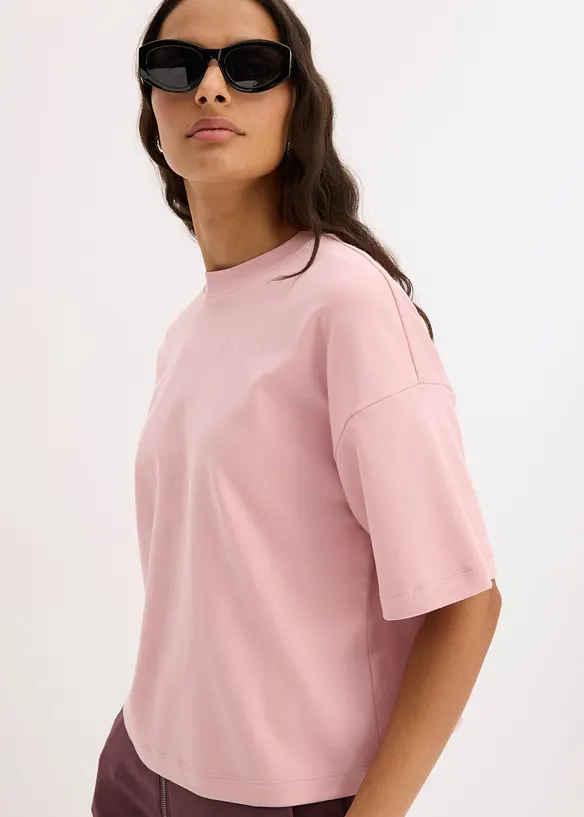 Maxi maglia corta in puro cotone biologico pesante, bonprix