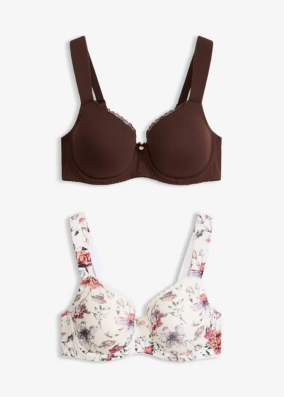 Reggiseno con coppe preformate, ferretto e cotone biologico (pacco da 2), bonprix