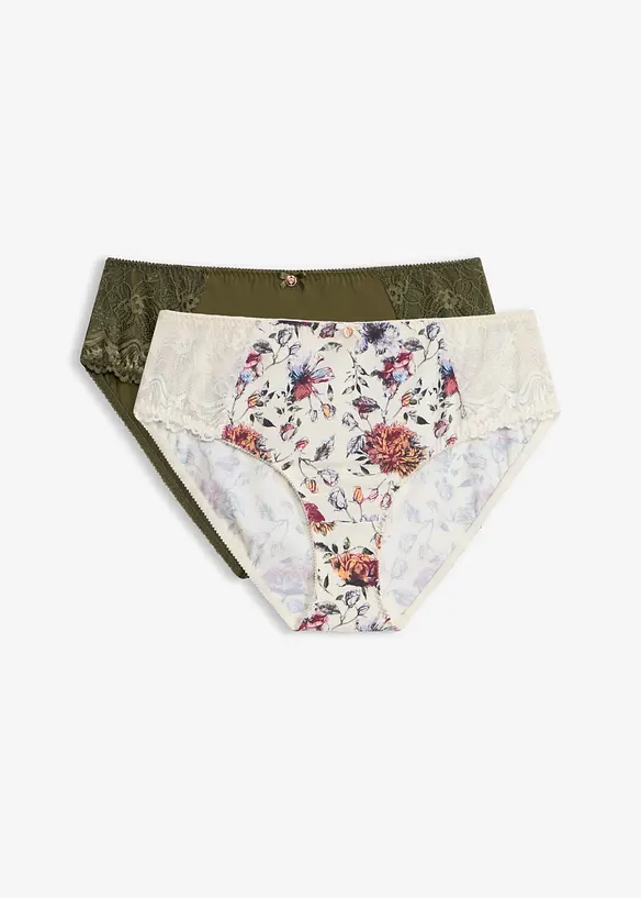 Slip alto con fantasia floreale (pacco da 2), bonprix