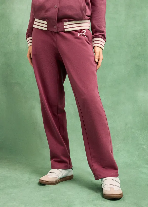 Pantaloni in felpa di puro cotone biologico, wide leg, bonprix