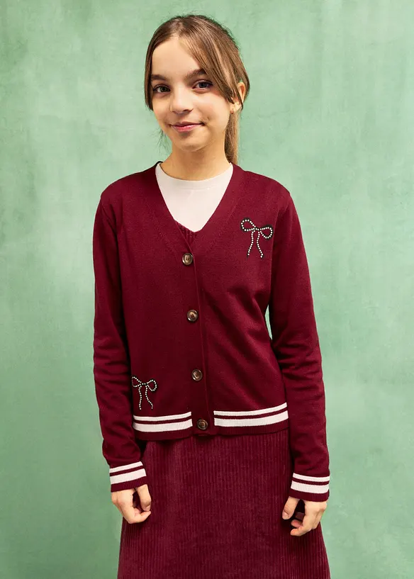 Cardigan in maglia fine di misto viscosa, bonprix