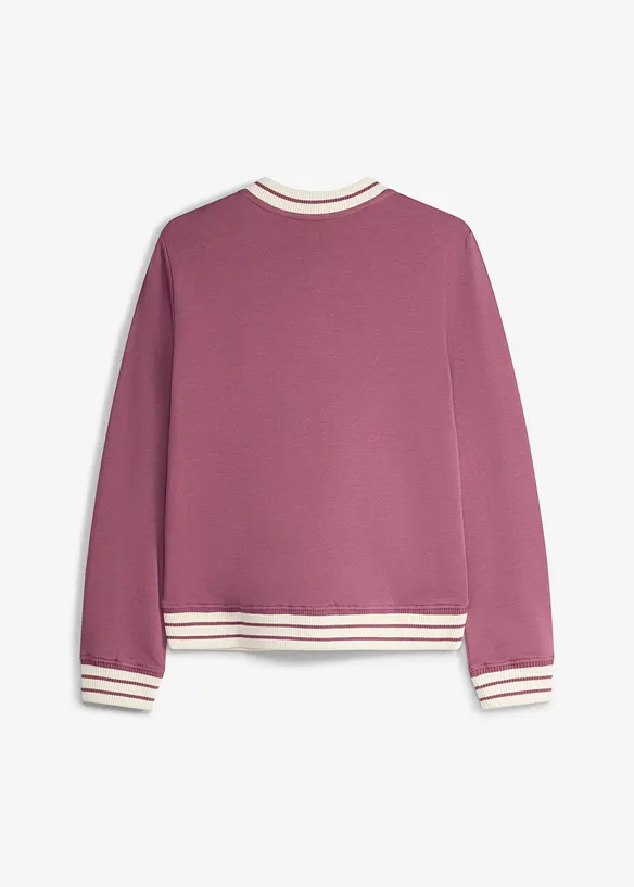 Felpa con zip in puro cotone biologico, bonprix