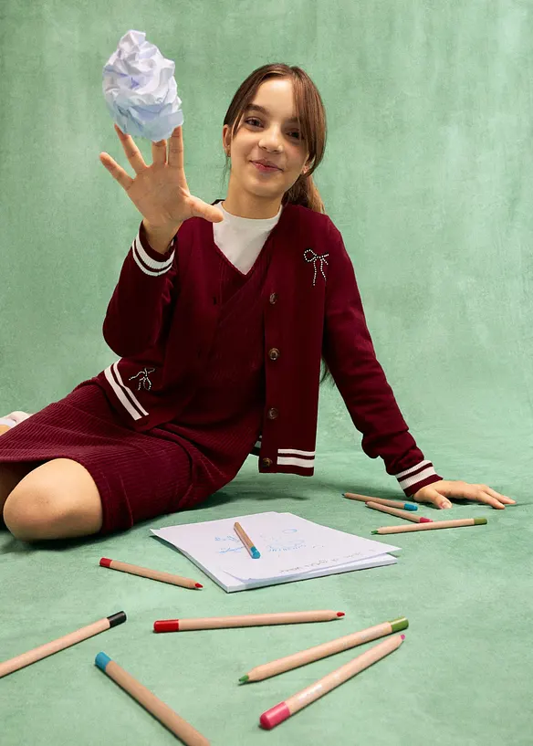 Cardigan in maglia fine di misto viscosa, bonprix