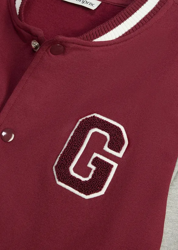 Giacca varsity in felpa di cotone morbido, bonprix