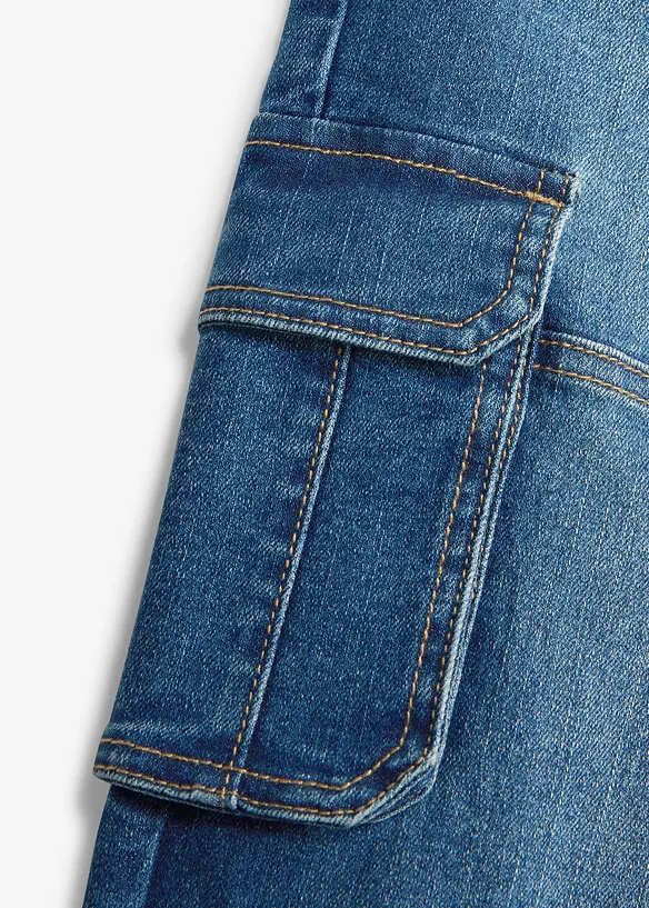 Jeans cargo loose fit con vita regolabile, straight, bonprix