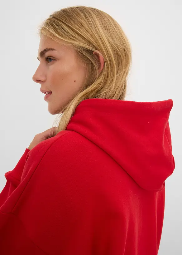 Felpa oversize in puro cotone con cappuccio, bonprix