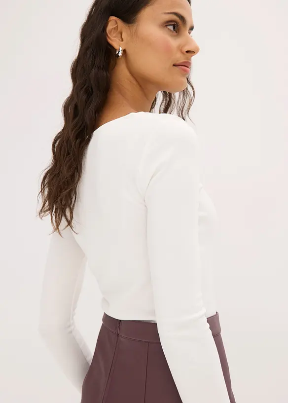 Maglia a maniche lunghe con scollo quadrato, bonprix