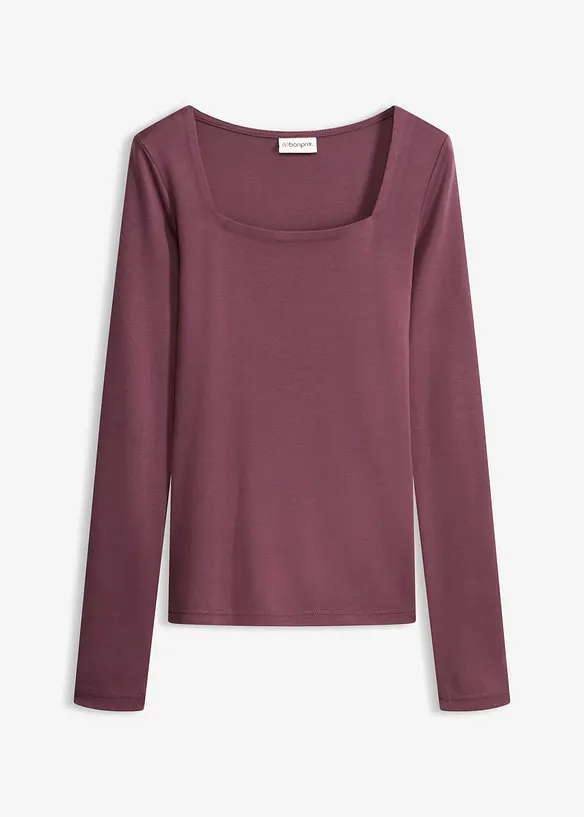Maglia a maniche lunghe con scollo quadrato, bonprix