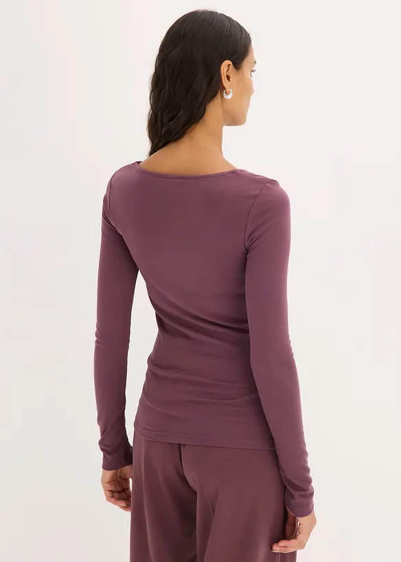 Maglia a maniche lunghe con scollo quadrato, bonprix