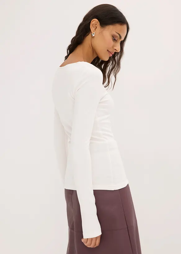 Maglia a maniche lunghe con scollo quadrato, bonprix