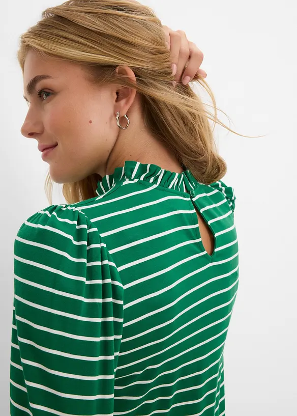 Maglia a maniche lunghe con ruches, bonprix
