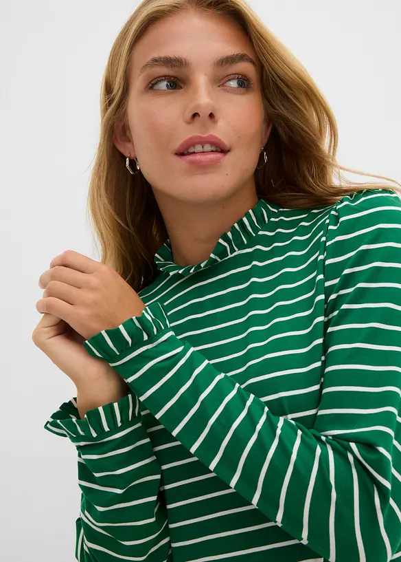 Maglia a maniche lunghe con ruches, bonprix