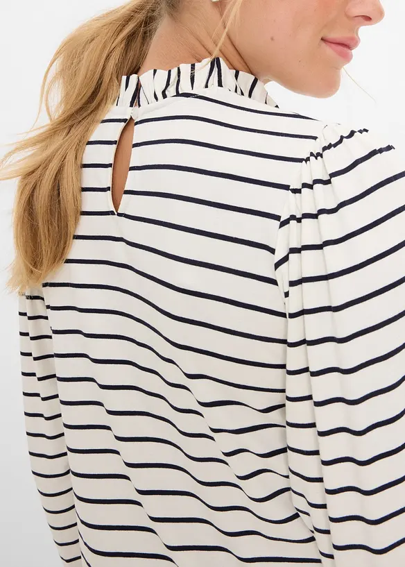Maglia a maniche lunghe con ruches, bonprix