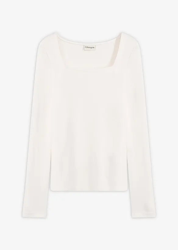 Maglia a maniche lunghe con scollo quadrato, bonprix