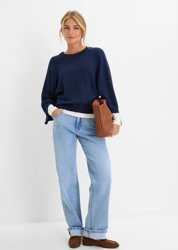 Maglione oversize in filato fine, bonprix