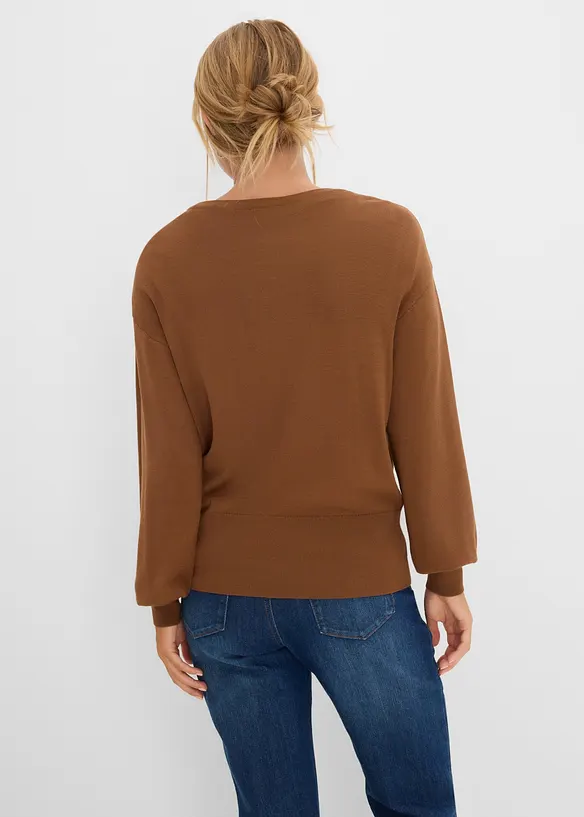 Cardigan in filato fine di misto viscosa morbido, bonprix