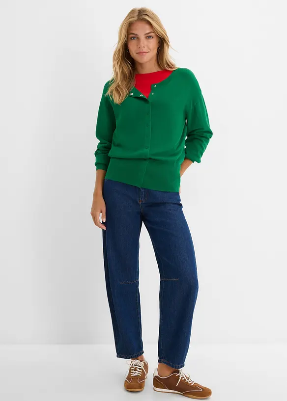 Cardigan in filato fine di misto viscosa morbido, bonprix