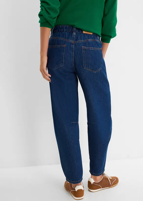 Jeans barrel cropped, vita media, bonprix