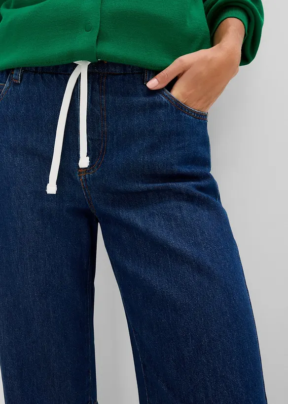 Jeans barrel cropped, vita media, bonprix