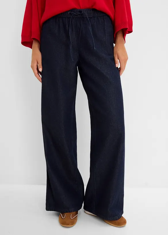 Jeans wide leg leggeri, vita media, bonprix