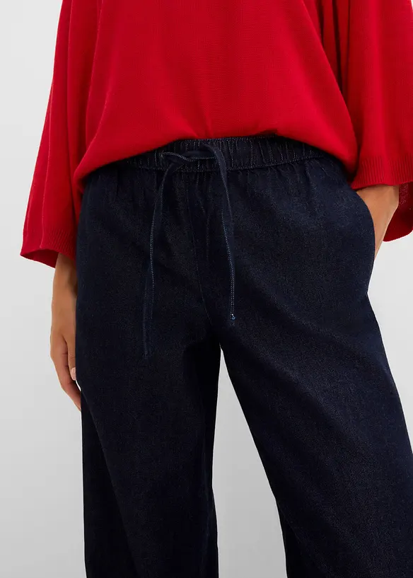 Jeans wide leg leggeri, vita media, bonprix