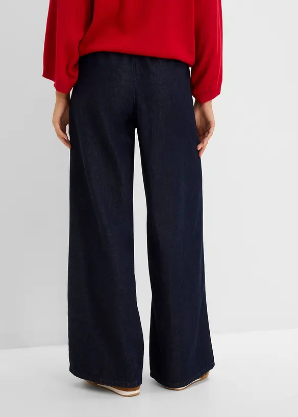 Jeans wide leg leggeri, vita media, bonprix