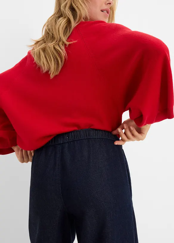 Jeans wide leg leggeri, vita media, bonprix