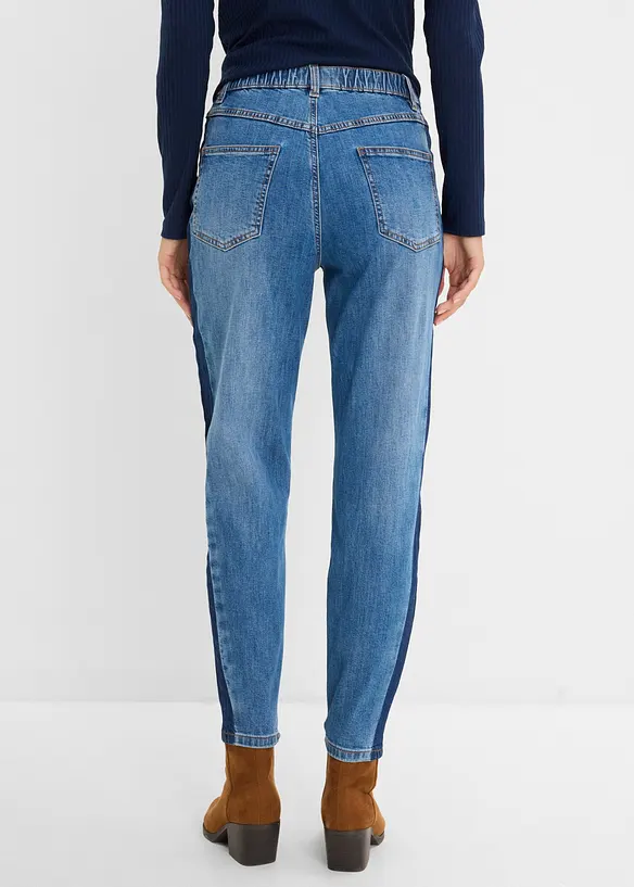 Mom jeans cropped, vita alta, bonprix