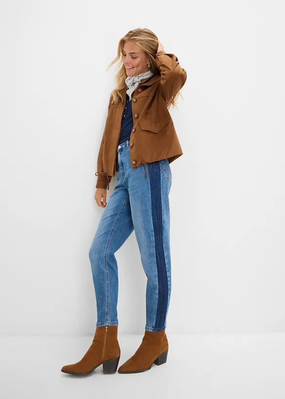 Mom jeans cropped, vita alta, bonprix