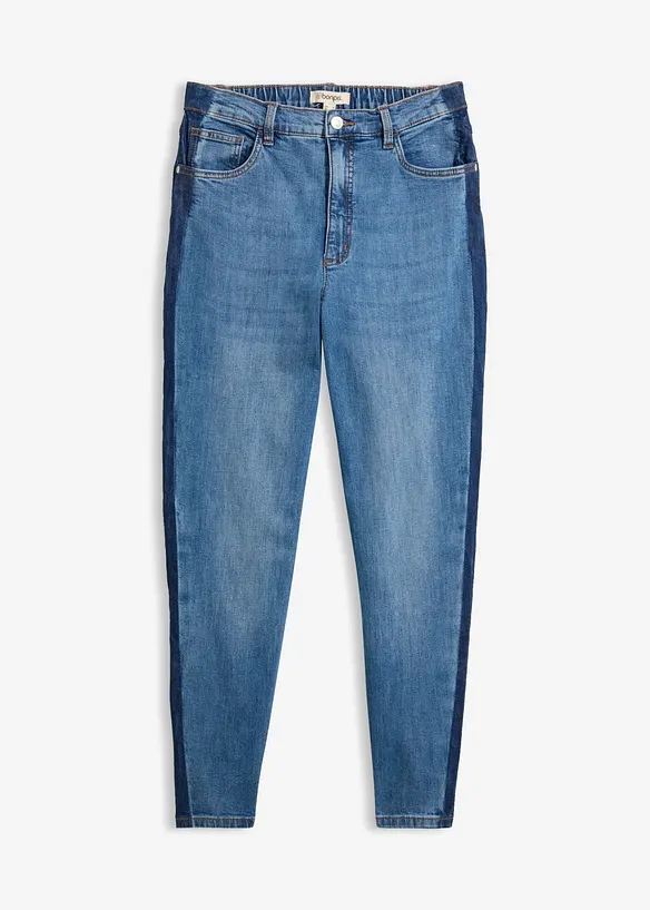 Mom jeans cropped, vita alta, bonprix