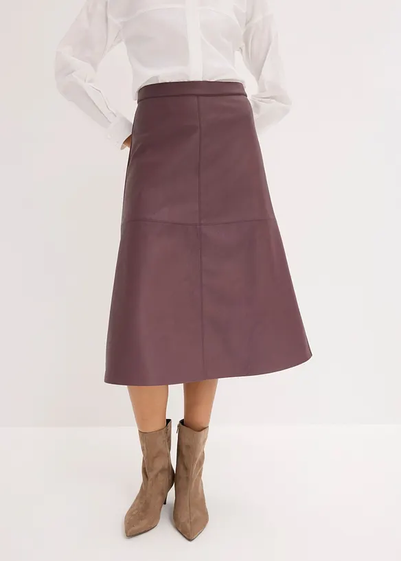Gonna midi in similpelle, bonprix