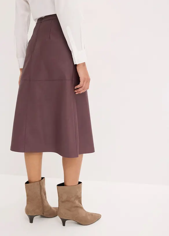 Gonna midi in similpelle, bonprix