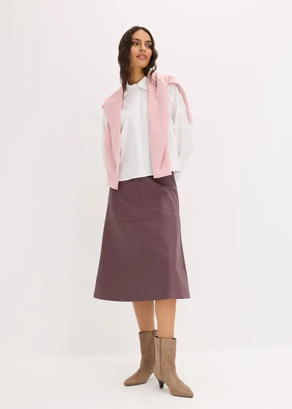 Gonna midi in similpelle, bonprix