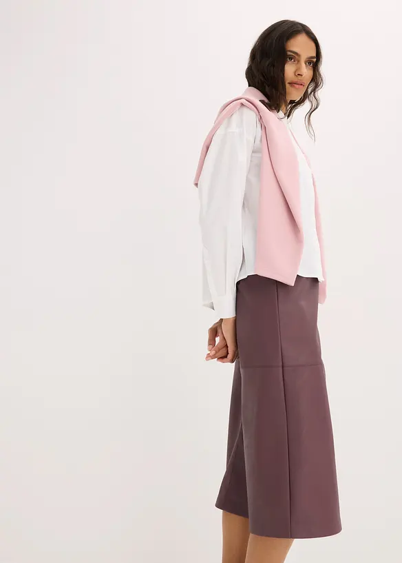Gonna midi in similpelle, bonprix