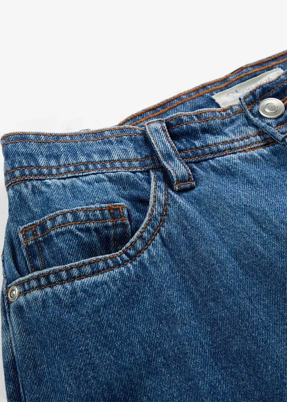 Jeans wide leg cropped, vita media, bonprix